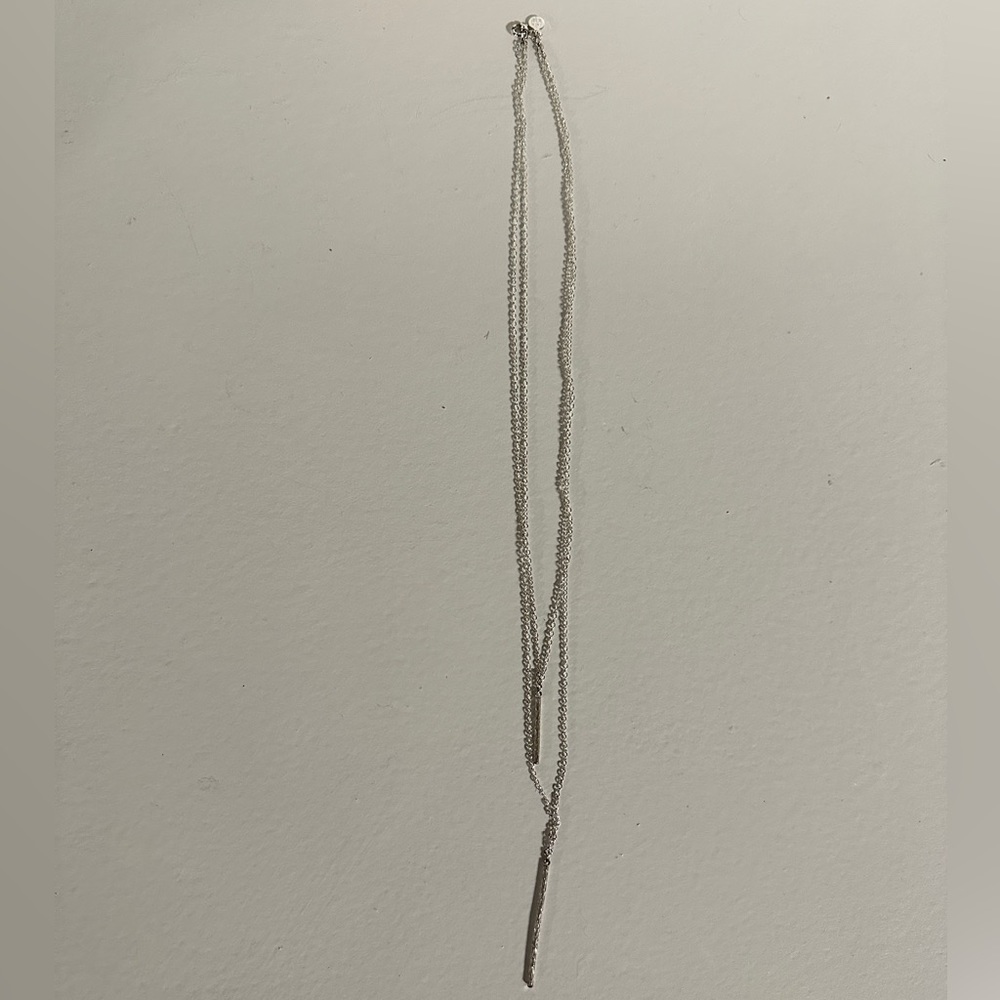 Double layered silver necklace